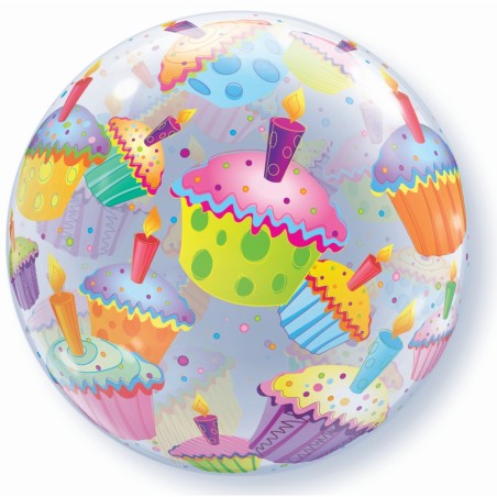 BALLON BUBBLES CUP CAKES MULTICOLORE 56 CM