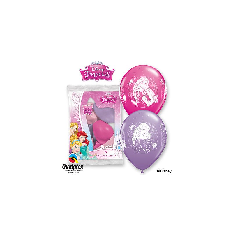 6 BALLONS QUALATEX PRINCESSE VIOLET 12"