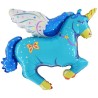 BALLON METALLIQUE LICORNE BLEU 