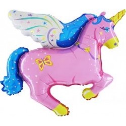 BALLON METALLIQUE LICORNE ROSE