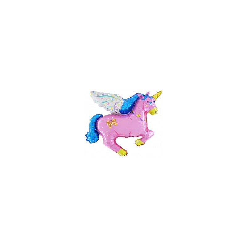 BALLON METALLIQUE LICORNE ROSE