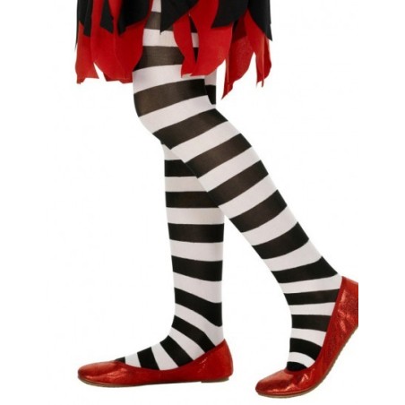 COLLANTS RAYES NOIR ET BLANC ENFANT TAILLE 6-12ANS