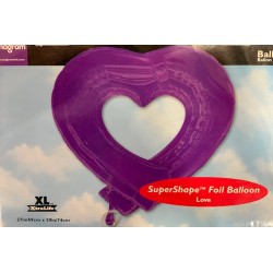 BALLON METALLIQUE COEUR VIOLET 69 X 74 CM