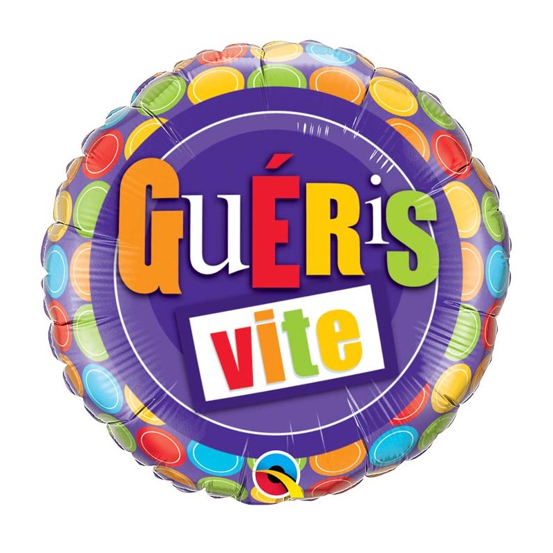 BALLON ROND METALLIQUE GUERIS VITE MULTICOLORE 46 CM