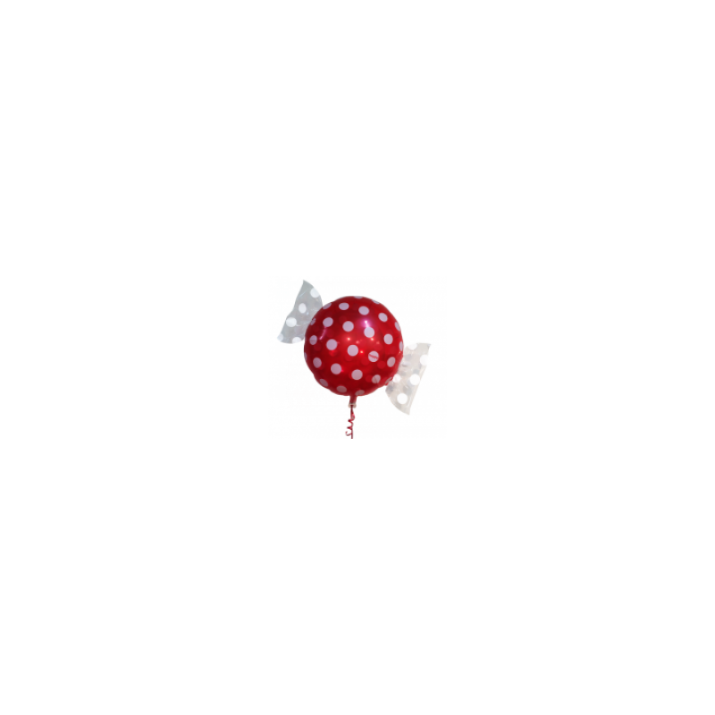 BALLON BONBON ROUGE POIS BLANC 43CM