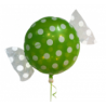 BALLON BONBON VERT POIS BLANC 43CM