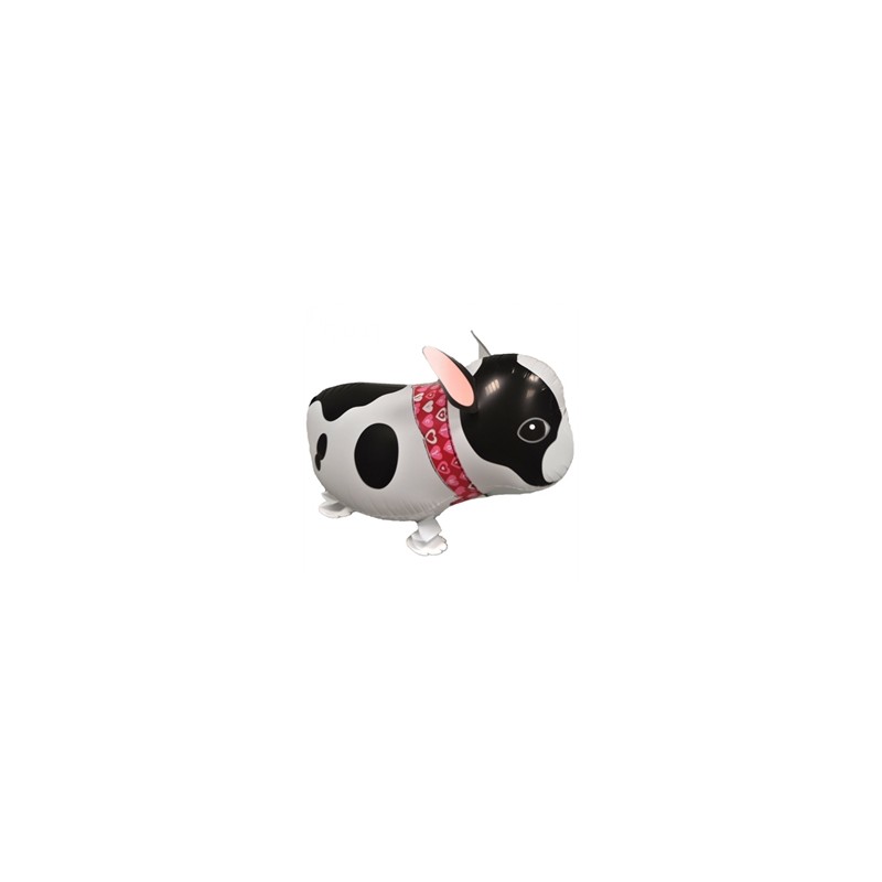 BALLON MARCHEUR AIRWALKER CHIEN NOIR ET BLANC BOSTON TERRIER 48 CM