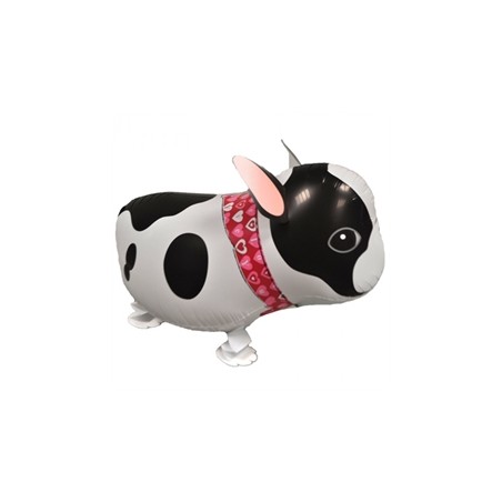 BALLON MARCHEUR AIRWALKER CHIEN NOIR ET BLANC BOSTON TERRIER 48 CM