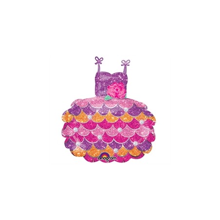 BALLON METALIQUE ROBE DE PRINCESSE 58X71CM