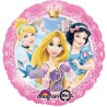 BALLON METALLIQUE ROND CENDRILLON BLANCHE NEIGE ET RAIPONCE 43CM