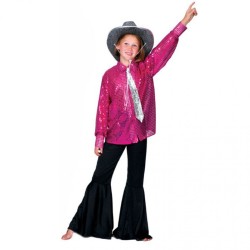 DEGUISEMENT ENFANT CHEMISE A STRASS DISCO  TAILLE 128