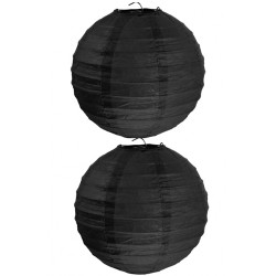 2 LANTERNES NOIR 20 CM 