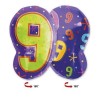 BALLON CHIFFRE MULTICOLORE JR.SHAPE CHIFFRE 9  45 CM 