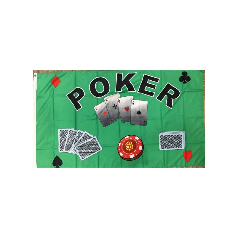 DRAPEAU EN TISSUS POKER CASINO 90 X 150 CM