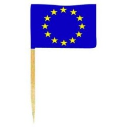 SACHET DE 50 MINI PIQUES  DRAPEAU EUROPE 