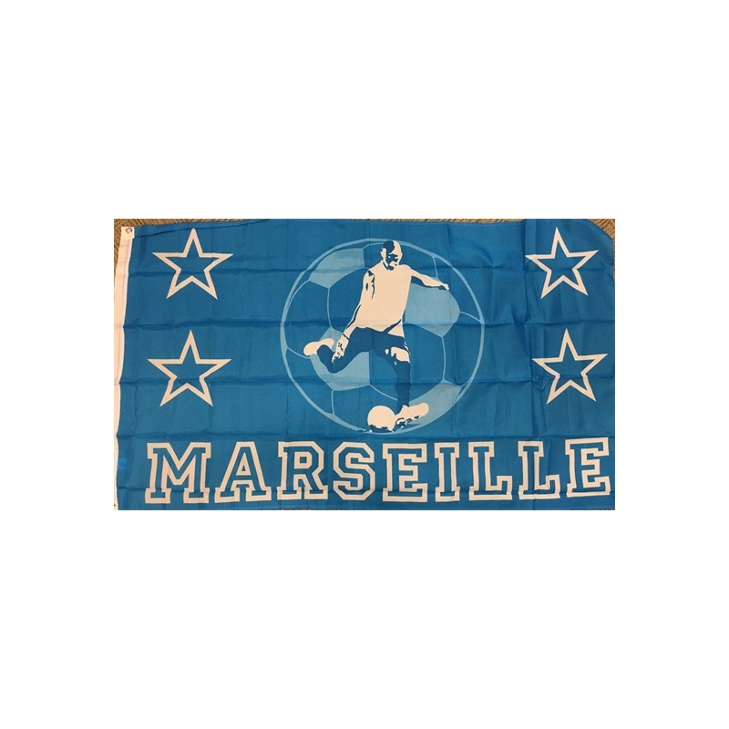 DRAPEAU DE MARSEILLE EN TISSUS 90 x 150 CM 