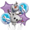 BOUQUET DE 5 BALLONS METALLIQUES OLAF REINE DES NEIGES