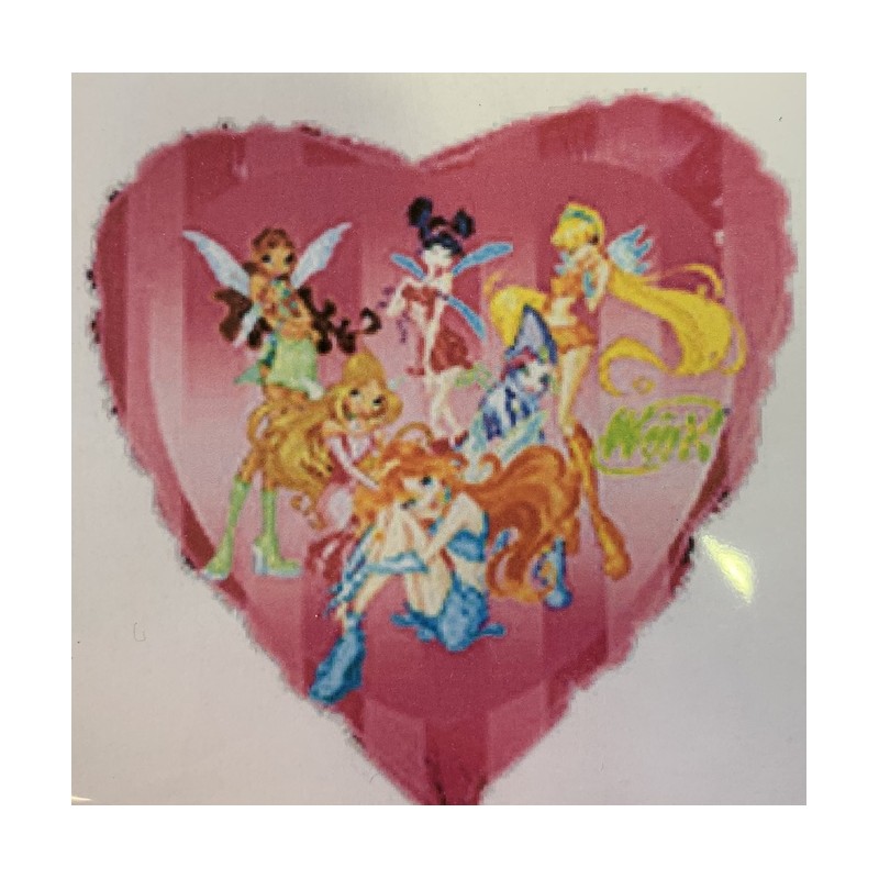 BALLON METALLIQUE COEUR ROSE SECRET WINX 43 CM