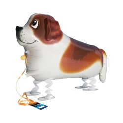 BALLON METALLIQUE AIRWALKER MARCHEUR CHIEN SAINT BERNARD 