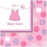 16 SERVIETTES BABY GIRL PETITS HABITS ROSE 33 X 33 CM