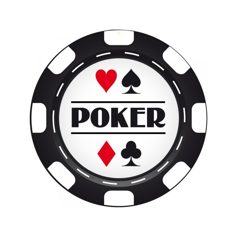 DECOR CARTON JETON DE POKER 30 CM