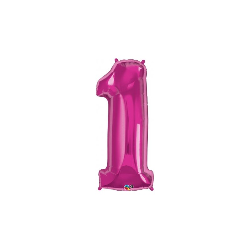 BALLON METALLIQUE CHIFFRE 1 FUSCHIA 86 CM