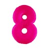 BALLON METALLIQUE CHIFFRE 8 ROSE FLUO 100 CM 