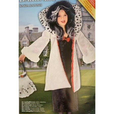 DEGUISEMENT FEMME CRUELLE DALMATIEN TAILLE 8 ANS