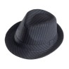 CHAPEAU BORSLINO NOIR RAYE BLANC FORME TRIBLY
