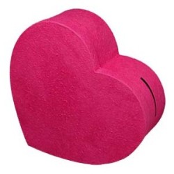 GRANDE URNE FUSCHIA FORME COEUR 31 X 40 CM