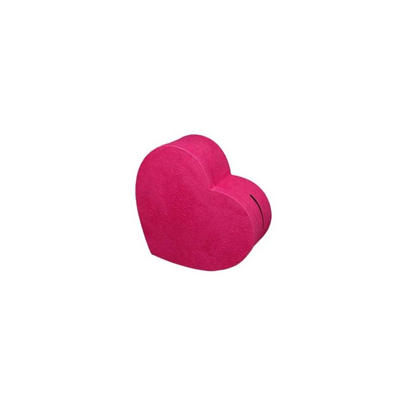 GRANDE URNE FUSCHIA FORME COEUR 31 X 40 CM