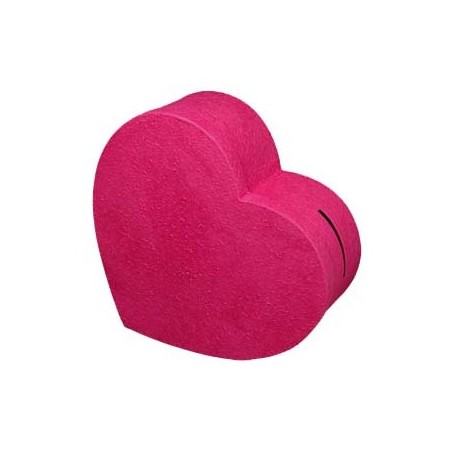 GRANDE URNE FUSCHIA FORME COEUR 31 X 40 CM