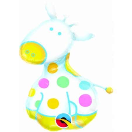 BALLON METALLIQUE BEBE GIRAFE 34 CM