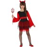 DEGUISEMENT ENFANT DIABLESSE ROBE COURTE ROUGE ET NOIR AVEC NOEUD TAILLE 5/6 ANS