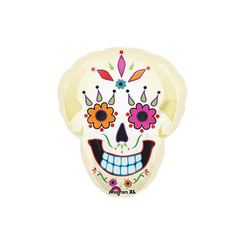 BALLON TETE DE MORT DAY OF THE DEAD 56 X 46CM