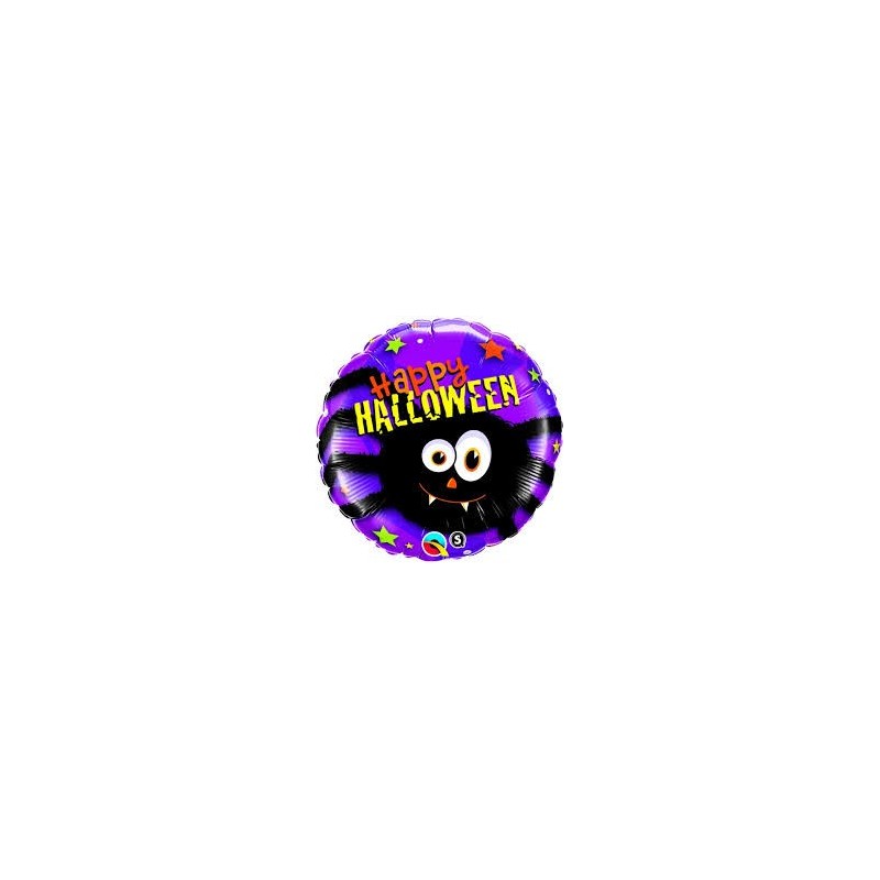 BALLON ROND HAPPY HALLOWEEN ARAIGNEE FOND VIOLET 46 CM BALLON ROND HAPPY HALLOWEEN ARAIGNEE FOND VIOLET 46 CM