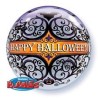 BALLON BUBBLES ARABESQUES NOIRES HAPPY HALLOWEEN DIAMETRE 56 CM