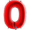 BALLON METALLIQUE CHIFFRE 0 ROUGE 86 CM