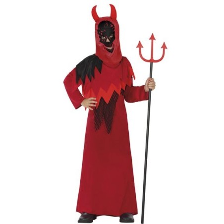 DEGUISEMENT DEMON TUNIQUE + CAGOULE TAILLE 10/12 ANS 