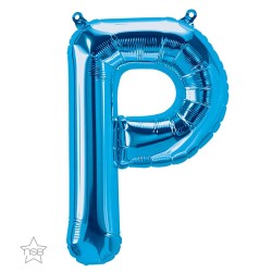 BALLON METALLIQUE LETTRE P BLEU 40 CM