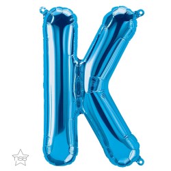 BALLON METALLIQUE LETTRE K BLEU 40 CM