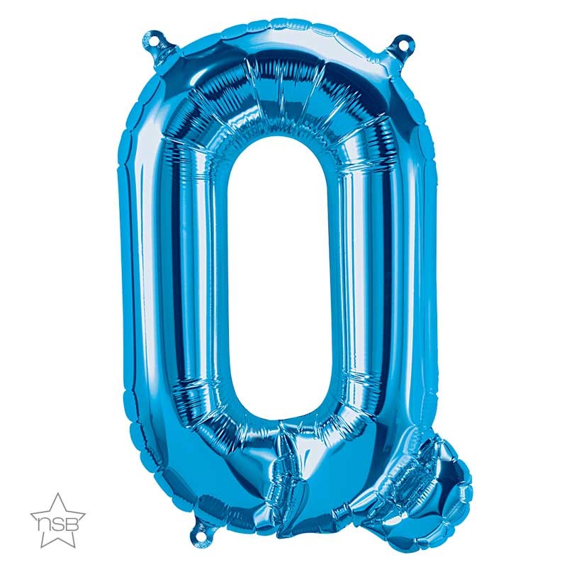 BALLON METALLIQUE LETTRE Q BLEU 40 CM