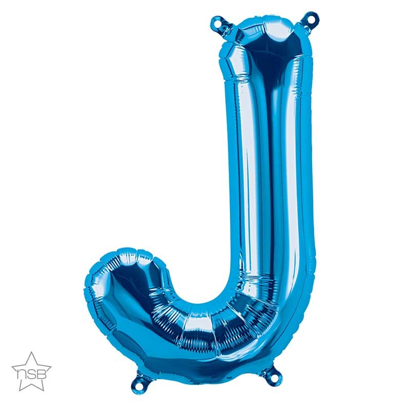 BALLON METALLIQUE LETTRE J BLEU 40 CM