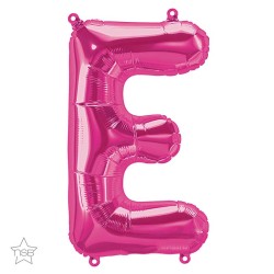 BALLON LETTRE METTALIQUE E FUSCHIA 40 CM