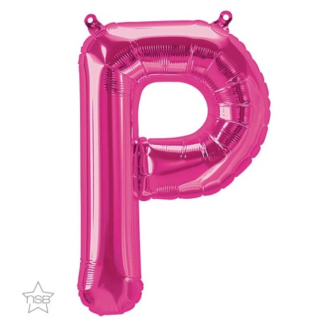 BALLON LETTRE METALLIQUE P FUSCHIA 40 CM