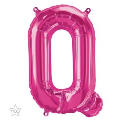 BALLON LETTRE METALLIQUE Q FUSCHIA 40 CM