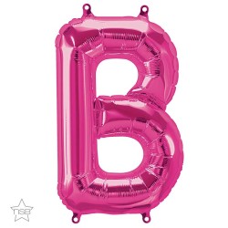 BALLON LETTRE METTALIQUE B FUSCHIA 40 CM