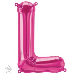 BALLON LETTRE METALLIQUE L FUSCHIA 40 CM