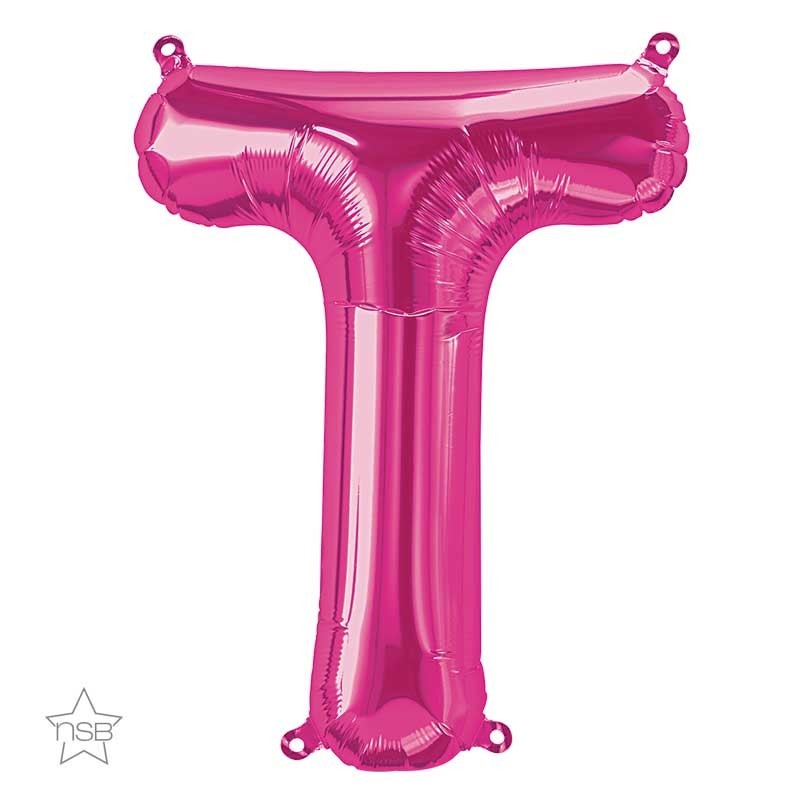 BALLON METALLIQUE LETTRE T FUSCHIA 40 CM BALLON METALLIQUE LETTRE T FUSCHIA 40 CM
