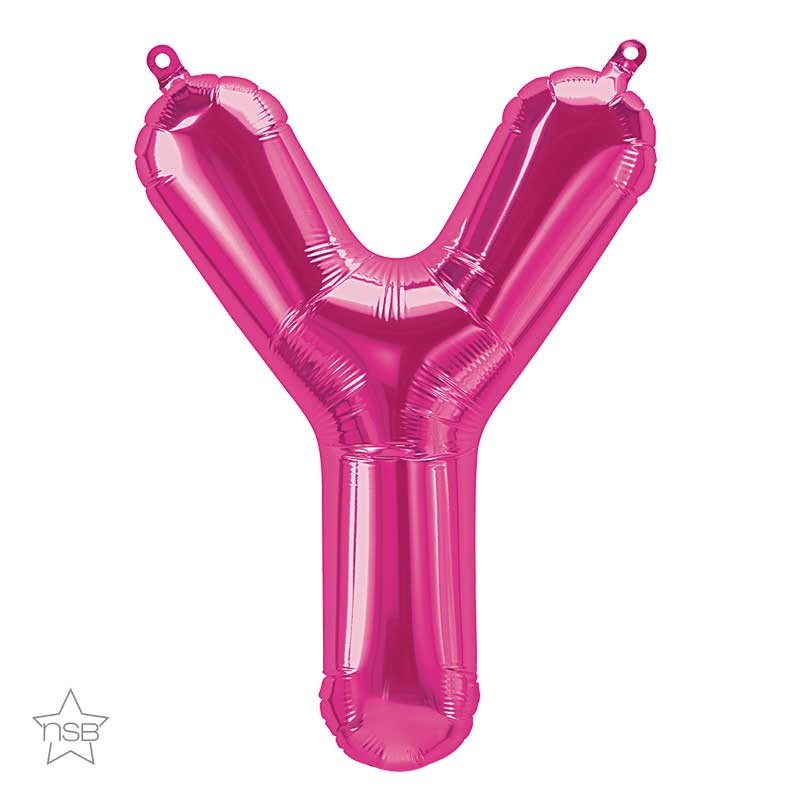 BALLON METALLIQUE LETTRE Y FUSCHIA 40 CM